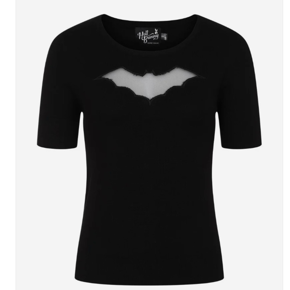 Hell Bunny Bat Top Black Sz XL sold out online! Like New!